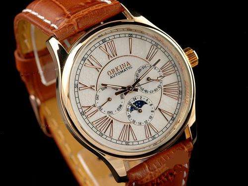 ELEGANT MENS ORKINA AUTOMATIC WATCH ROSE GOLD